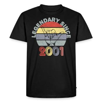2001 | Vintage Legendary since 2001 Anniversaire - T-shirt Premium bio Homme - noir - Devant - Nico (187cm)