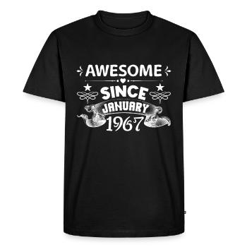 January 1967 | Awesome since January 1967 - T-shirt Premium bio Homme - noir - Devant - Nico (187cm)