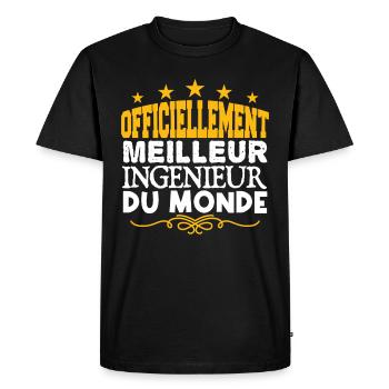 Ingénieur, le futur Ingénieur, Ingénieur drôle, an - T-shirt Premium bio Homme - noir - Devant - Nico (187cm)