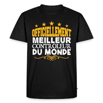 Controleur | meilleur Controleur | légende Control - T-shirt Premium bio Homme - noir - Devant - Nico (187cm)
