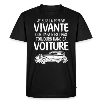 Je suis la preuve que papa t-shirt voiture - T-shirt Premium bio Homme - noir - Devant - Nico (187cm)