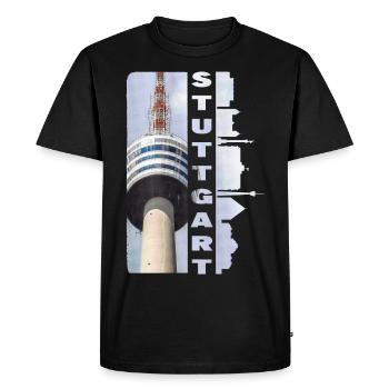 Stuttgart Allemagne City Skyline Home Love - T-shirt Premium bio Homme - noir - Devant - Nico (187cm)