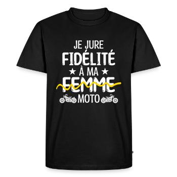 Motard Moto fan de moto | Motard !! - T-shirt Premium bio Homme - noir - Devant - Nico (187cm)