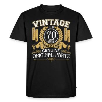 Vintage 70 years - birthday gift 70 years - Men's Premium Organic T-Shirt - black - Front - Nico (187cm)