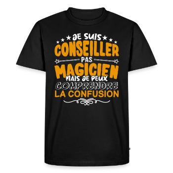 Conseiller | Conseiller pas Magicien | Meilleur Co - T-shirt Premium bio Homme - noir - Devant - Nico (187cm)