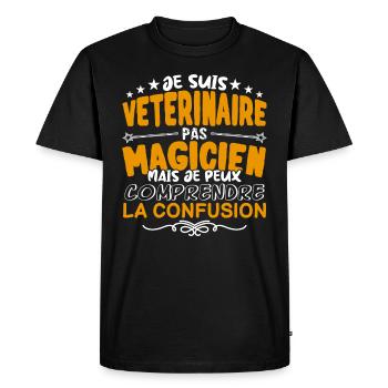 Vétérinaire | Vétérinaire pas Magicien | Meilleur - T-shirt Premium bio Homme - noir - Devant - Nico (187cm)
