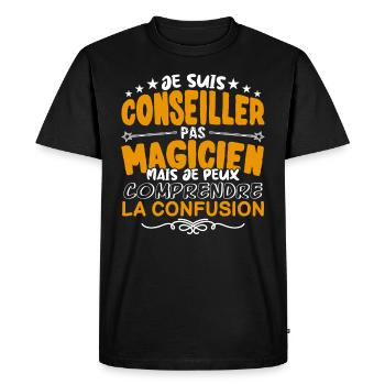 Conseiller | Conseiller pas Magicien | Meilleur Co - T-shirt Premium bio Homme - noir - Devant - Nico (187cm)