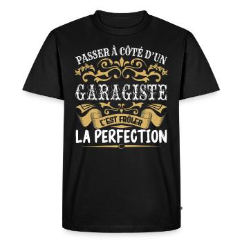 Le Meilleur Garagiste | Garagiste à la perfection - T-shirt Premium bio Homme - noir - Devant - Nico (187cm)