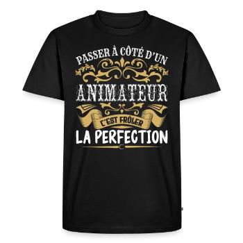 Le Meilleur Animateur | Animateur à la perfection - T-shirt Premium bio Homme - noir - Devant - Nico (187cm)