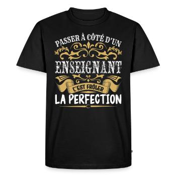 Le Meilleur Enseignant | Enseignant à la perfectio - T-shirt Premium bio Homme - noir - Devant - Nico (187cm)