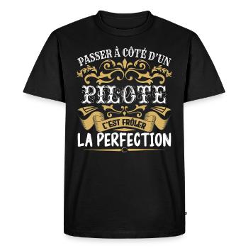 Le Meilleur Pilote | Pilote à la perfection - T-shirt Premium bio Homme - noir - Devant - Nico (187cm)