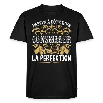 Le Meilleur Conseiller | Conseiller à la perfectio - T-shirt Premium bio Homme - noir - Devant - Nico (187cm)