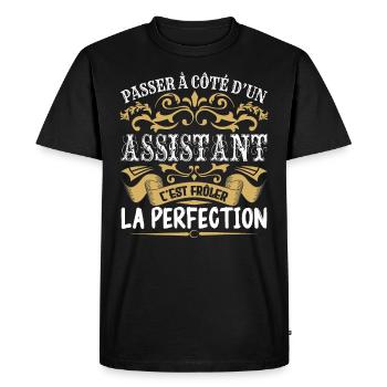 Le Meilleur Assistant | Assistant à la perfection - T-shirt Premium bio Homme - noir - Devant - Nico (187cm)