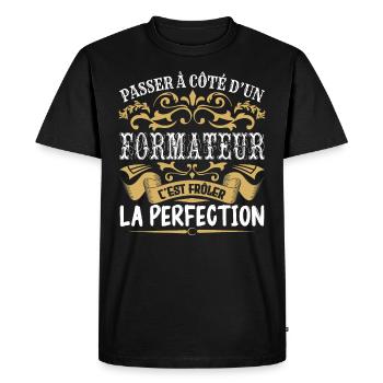 Le Meilleur Formateur | Formateur à la perfection - T-shirt Premium bio Homme - noir - Devant - Nico (187cm)