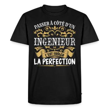 Le Meilleur Ingénieur | Ingénieur à la perfection - T-shirt Premium bio Homme - noir - Devant - Nico (187cm)