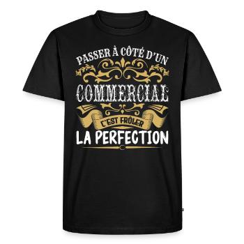 Le Meilleur Commercial | Commercial à la perfectio - T-shirt Premium bio Homme - noir - Devant - Nico (187cm)