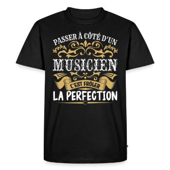 Le Meilleur Musicien | Musicien à la perfection - T-shirt Premium bio Homme - noir - Devant - Nico (187cm)