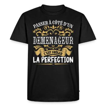 Le Meilleur Déménageur | Déménageur à la perfectio - T-shirt Premium bio Homme - noir - Devant - Nico (187cm)