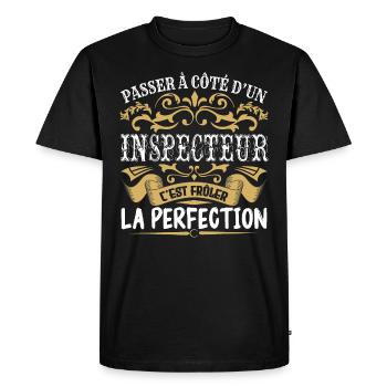 Le Meilleur Inspecteur | Inspecteur à la perfectio - T-shirt Premium bio Homme - noir - Devant - Nico (187cm)