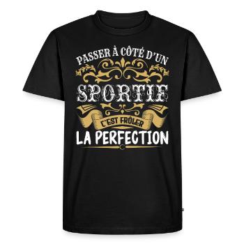 Le Meilleur Sportif | Sportif à la perfection - T-shirt Premium bio Homme - noir - Devant - Nico (187cm)
