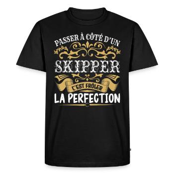 Le Meilleur Skipper | Skipper à la perfection - T-shirt Premium bio Homme - noir - Devant - Nico (187cm)