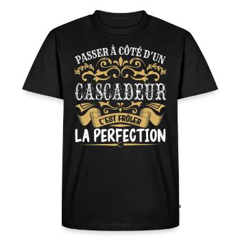 Le Meilleur Cascadeur | Cascadeur à la perfection - T-shirt Premium bio Homme - noir - Devant - Nico (187cm)