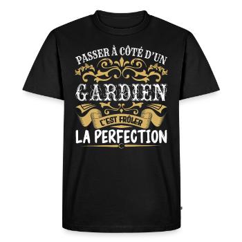 Le Meilleur Gardien | Gardien à la perfection - T-shirt Premium bio Homme - noir - Devant - Nico (187cm)