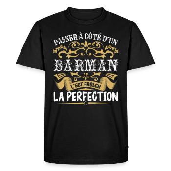 Le Meilleur Barman | Barman à la perfection - T-shirt Premium bio Homme - noir - Devant - Nico (187cm)