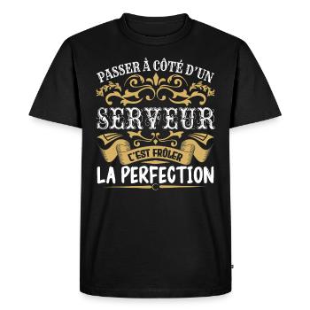 Le Meilleur Serveur | Serveur à la perfection - T-shirt Premium bio Homme - noir - Devant - Nico (187cm)