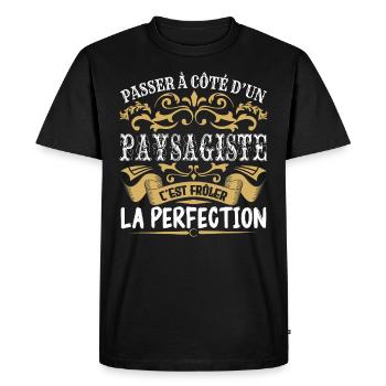 Le Meilleur Paysagiste | Paysagiste à la perfectio - T-shirt Premium bio Homme - noir - Devant - Nico (187cm)