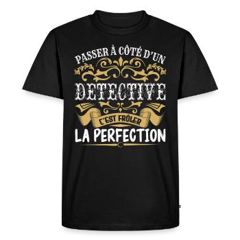 Le Meilleur Detective | Detective à la perfection - T-shirt Premium bio Homme - noir - Devant - Nico (187cm)