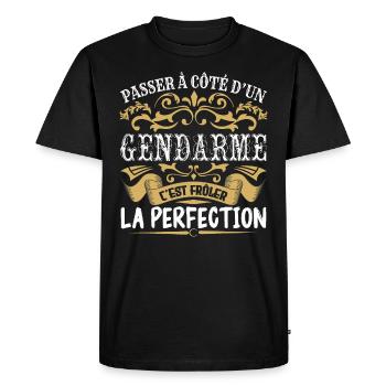 Le Meilleur Gendarme | Gendarme à la perfection - T-shirt Premium bio Homme - noir - Devant - Nico (187cm)