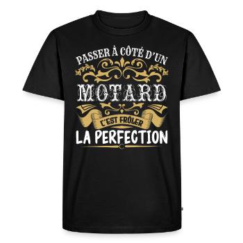 Le Meilleur Motard | Motard à la perfection - T-shirt Premium bio Homme - noir - Devant - Nico (187cm)