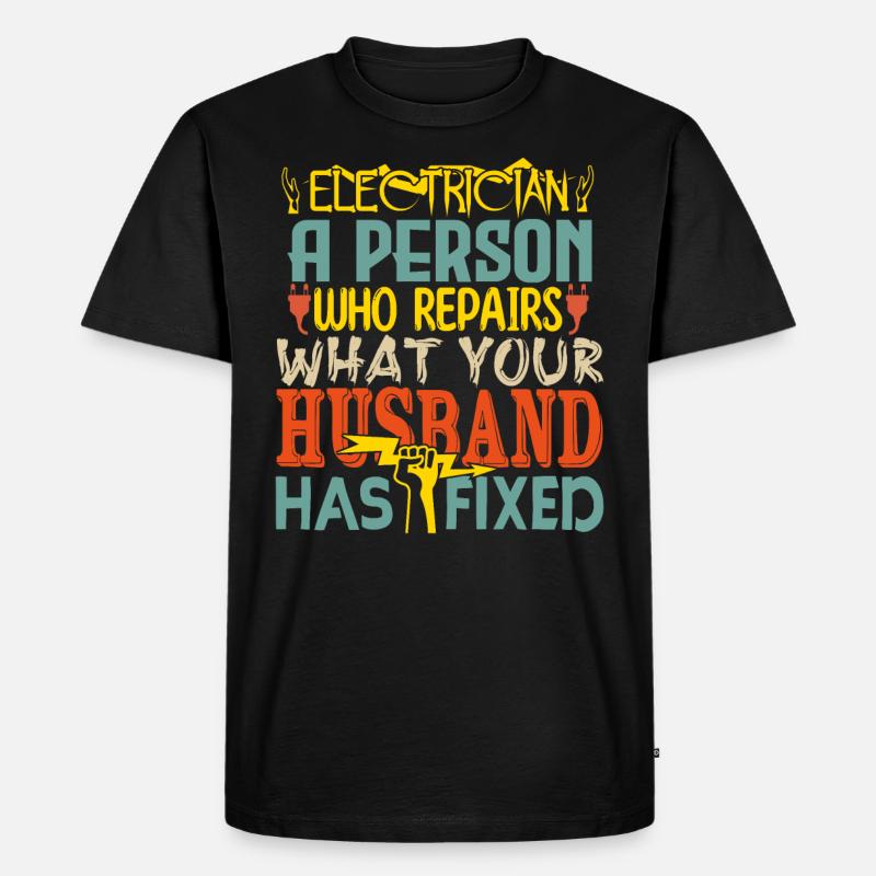 Elektriker - Männer Premium Bio T-Shirt - Schwarz