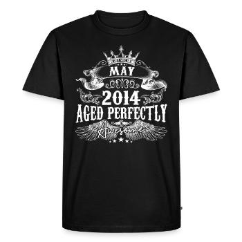 2014 | May 2014 birthday Aged Perfectly - Men's Premium Organic T-Shirt - black - Front - Nico (187cm)