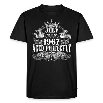 1967 | July 1967 birthday Aged Perfectly - T-shirt Premium bio Homme - noir - Devant - Nico (187cm)