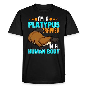 Je suis un ornithorynque dans le corps humain Platypus Lover Gift - T-shirt Premium bio Homme - noir - Devant - Nico (187cm)
