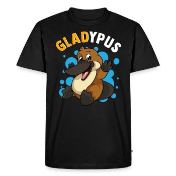 Ornithorynque Humour Gladypus heureux d’être un ornithorynque mignon - T-shirt Premium bio Homme - noir - Devant - Nico (187cm)