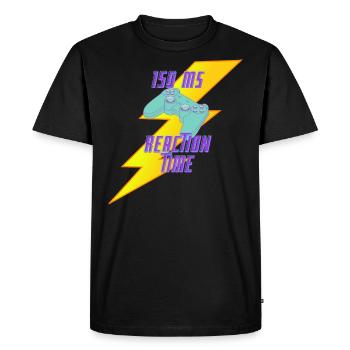 150 MS Reaction Time Shirt for Gamers - Men's Premium Organic T-Shirt - black - Front - Nico (187cm)
