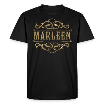 Marleen gold - Men's Premium Organic T-Shirt - black - Front - Nico (187cm)
