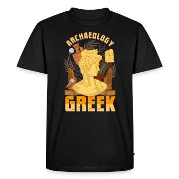 Archéologie Humour Archéologie Archéologue grec - T-shirt Premium bio Homme - noir - Devant - Nico (187cm)