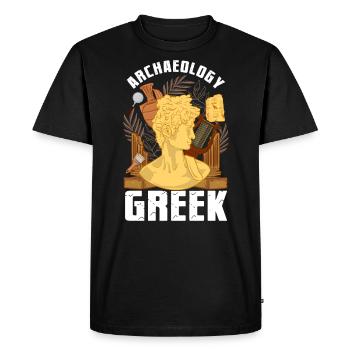 Archéologie Humour Archéologie Archéologue grec - T-shirt Premium bio Homme - noir - Devant - Nico (187cm)