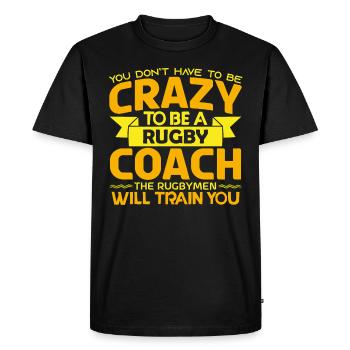 Coach Rugby | Cadeau coach Rugby Le Meilleur coach - T-shirt Premium bio Homme - noir - Devant - Nico (187cm)