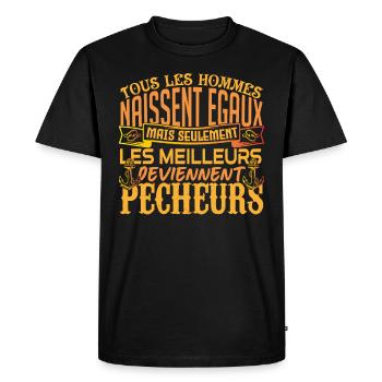 Pêcheur meilleurs Pêcheurs la pêche papa pêcheur - T-shirt Premium bio Homme - noir - Devant - Nico (187cm)