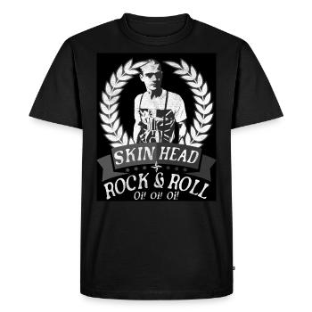 Oi Skinhead, Skinhead Girl, Punk - Men's Premium Organic T-Shirt - black - Front - Nico (187cm)