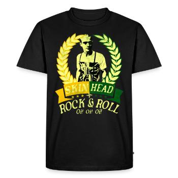 Oi Skinhead, Skinhead Girl, Punk - T-shirt Premium bio Homme - noir - Devant - Nico (187cm)