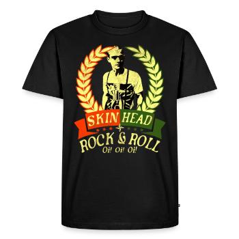 Oi Skinhead, Skinhead Girl, Punk - T-shirt Premium bio Homme - noir - Devant - Nico (187cm)