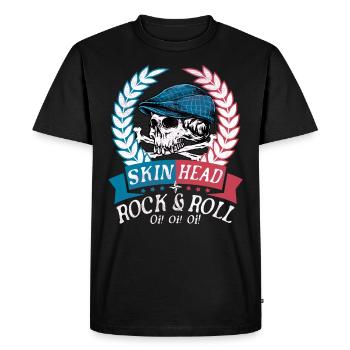 Oi Skinhead, Skinhead Girl, Punk - T-shirt Premium bio Homme - noir - Devant - Nico (187cm)