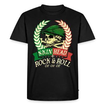 Oi Skinhead, Skinhead Girl, Punk - T-shirt Premium bio Homme - noir - Devant - Nico (187cm)