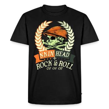 Oi Skinhead, Skinhead Girl, Punk - T-shirt Premium bio Homme - noir - Devant - Nico (187cm)